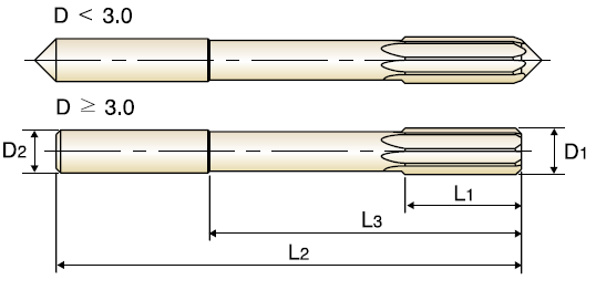 K411100400 CARBIDE STR.NC MACHINE REAMER 4X4X19(42)X75 (YG-1) развертка, цековка