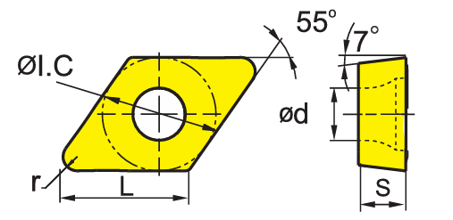 DCMT 11T308-AHF YB9320 (ZCC-CT) пластина