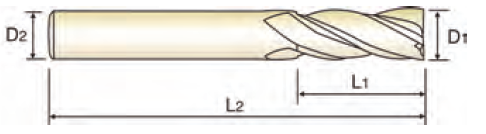 Фреза 4G MILL 4FL 38˚ E/M 2X6X6X50 (YG-1)