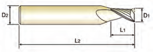 Фреза ALU-POWER 1FL 30deg. Helix E/M 3X3X12X50 (YG-1)