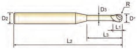Фреза X5070 2FL RIB B E/M 2X4X1.6(6)X45 (YG-1)